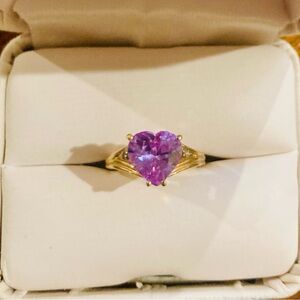 Amethyst February birthstone gold ring